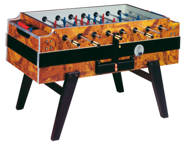 Tischkicker Kickertisch Coperto de Luxe mit Münzung und Glasabdeckung