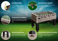 Tischkicker Profi Soccer Deluxe in Eiche-Grau